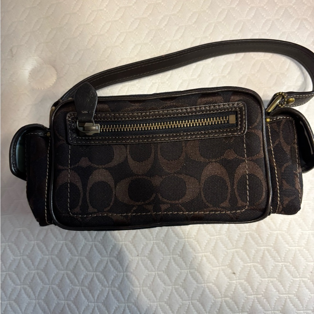 Coach chocolate brown legacy mini bag
